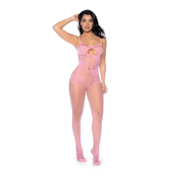 Blush Reverie Fishnet Bodystocking - Os - Bubblegum Pink