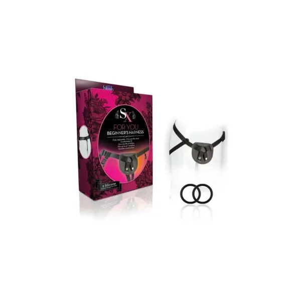 Blush SX For You Adjustable Faux Leather Beginner’s Harness, Black