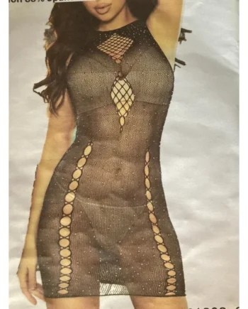 Body Net Chemise with Rhinestones