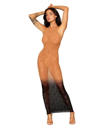 Bodystocking Gown - One Size - Black/copper