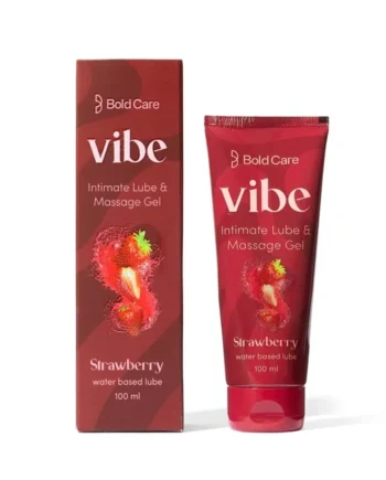 Bold Care Vibe Strawberry Flavoured Water Based Intimate Lube (100ml)