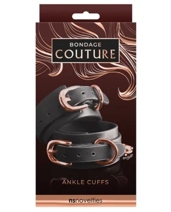 Bondage Couture Ankle Cuffs - Black