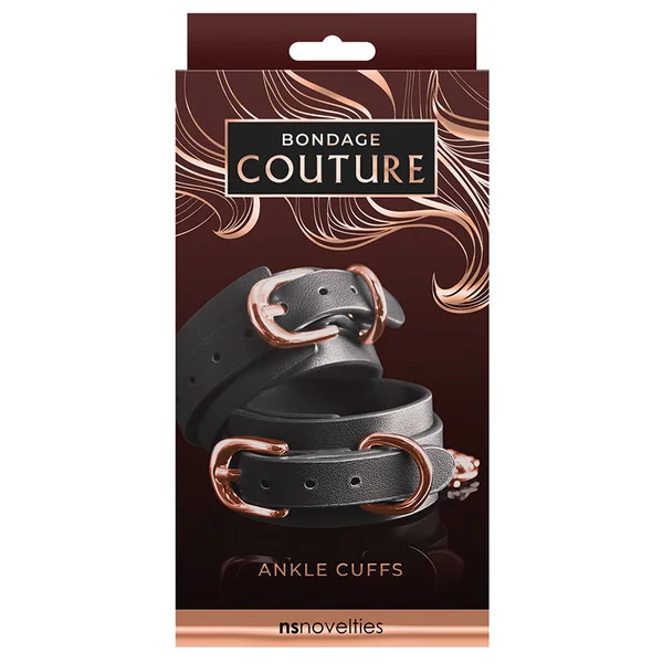 Bondage Couture Ankle Cuffs - Black