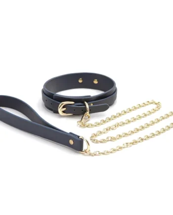 Bondage Couture - Collar and Leash - Blue