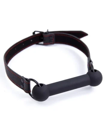Bone Gag Ball Adjustable Silicone Black