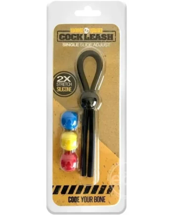 Boneyard Single Slide Cock Leash 2X Stretch Silicone – Black and Multicolor