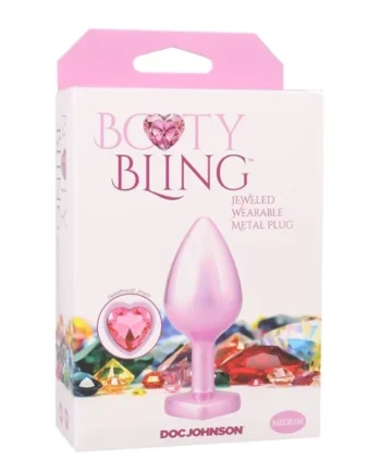 BOOTY BLING HEART DIAMOND JEW/ METAL PLUG M/PINK