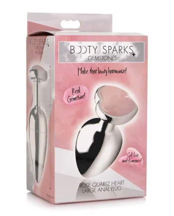 Booty Sparks Gemstones Rose Quartz Heart Anal Plug