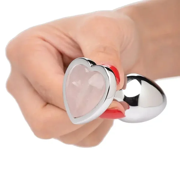 Booty Sparks™ Gemstones Rose Quartz Heart Anal Plug