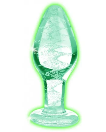 BOOTY SPARKS GLOW-IN-THE-DARK GLASS ANAL PLUG MEDIUM