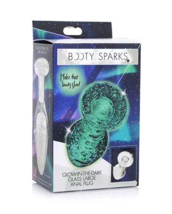 Booty Sparks Glow-in-the-Dark Glass Large Anal Plug