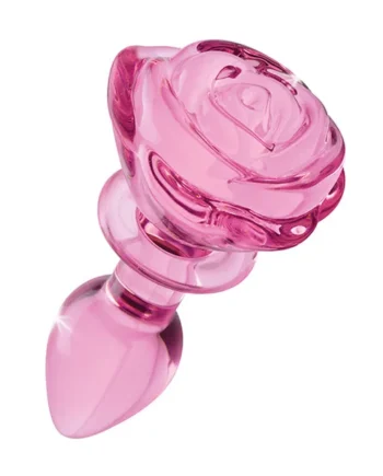 Booty Sparks Pink Rose Glass Anal Plug