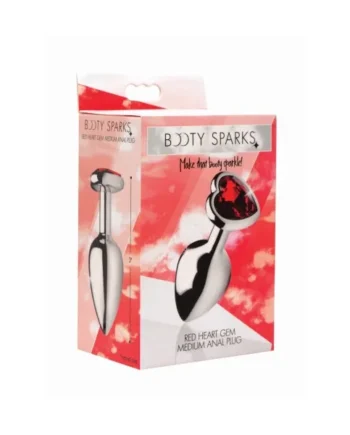 BOOTY SPARKS RED HEART GEM MEDIUM ANAL PLUG