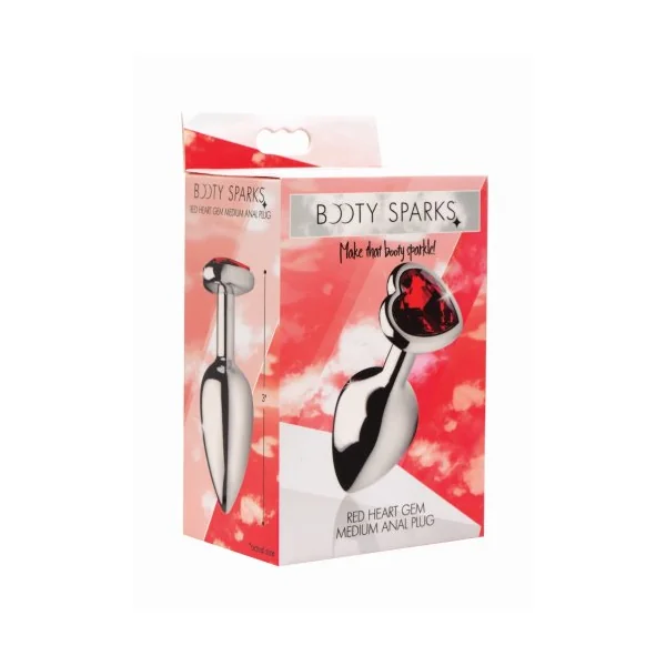 BOOTY SPARKS RED HEART GEM MEDIUM ANAL PLUG