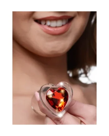 BOOTY SPARKS RED HEART GLASS ANAL PLUG LARGE