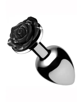Booty Sparks Rose Butt Plug- Large – Black