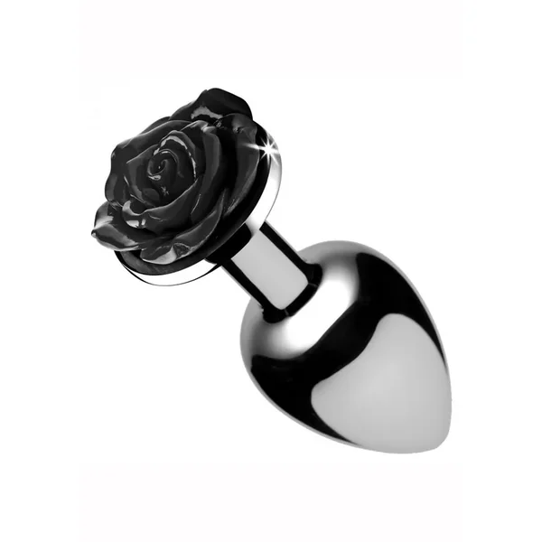 Booty Sparks Rose Butt Plug- Large – Black