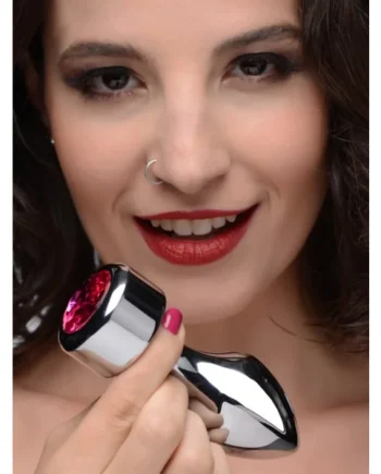 BOOTY SPARKS WEIGHTED HOT PINK GEM ANAL PLUG LARGE