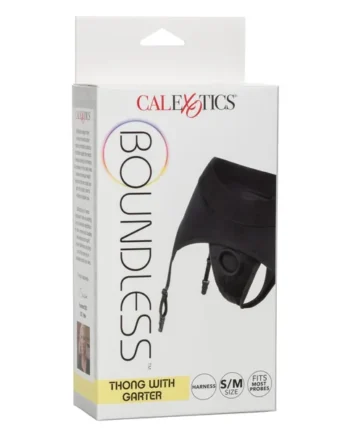 Boundless Thong With Garter - S-m - Black