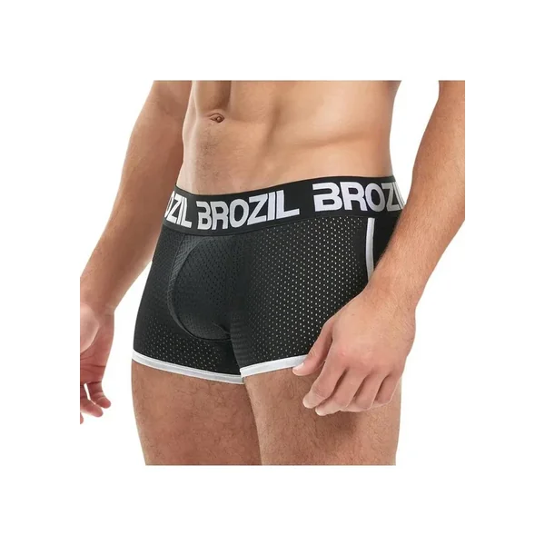 Brozil Ultra Glute and Bulge Enhancing Mesh Trunk – Small/Medium – Black