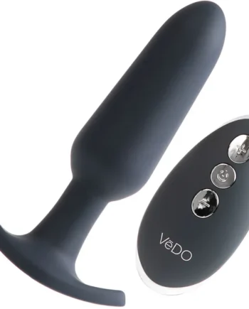 Bump Plus Silicone Rechargeable Vibrating Butt Plug With Remote by VeDO - Black