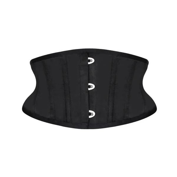 Burvogue Waist Trainer Corset – Satin Underbust Slimming Shaper Belt with Lace-Up Design