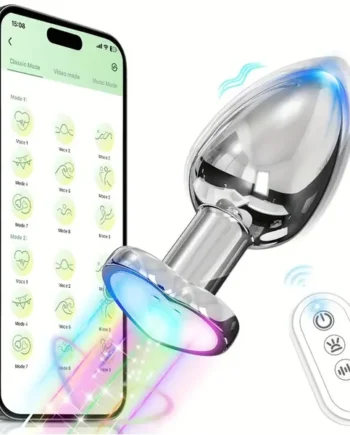 Butt Plug With 10 Vibrating Modes Flashing Light Base Prostate Massager