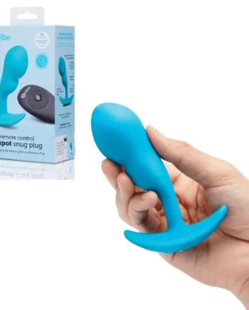 B-vibe Remote Control P-Spot Snug Plug 95g Weight and Vibrating Silicone Prostate Massager Blue
