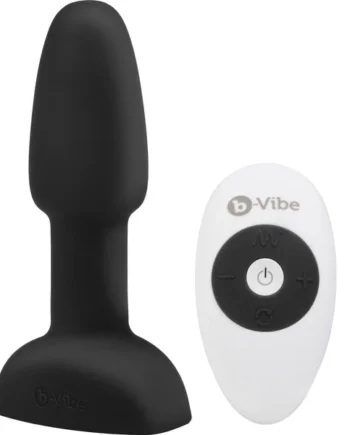 b-Vibe Rimming Plug Petite Silicone Remote Control Vibrating Anal Toy - Black