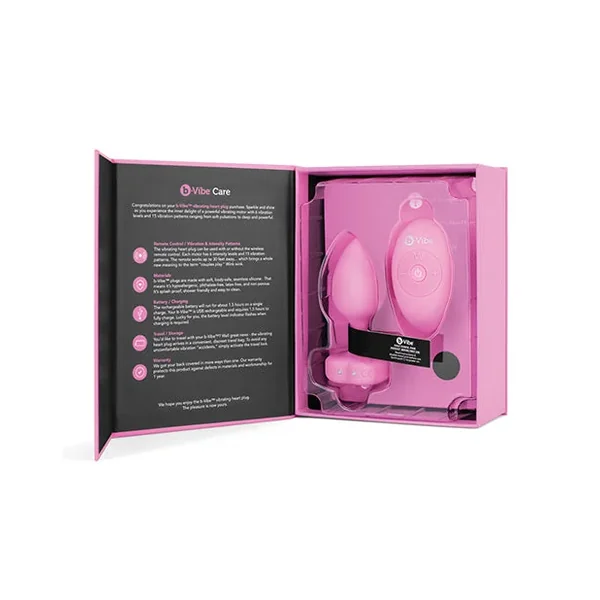 b-Vibe Vibrating Heart Plug S/M – Pink