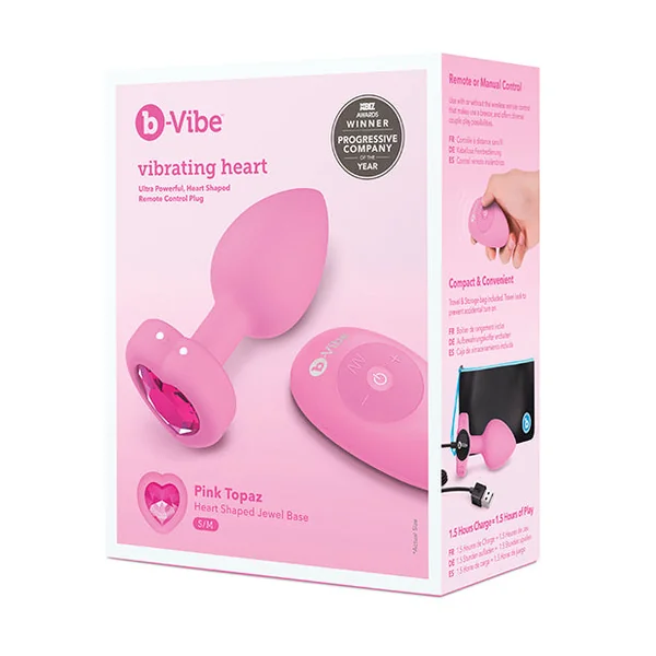 B-vibe Vibrating Heart Plug S-m - Pink