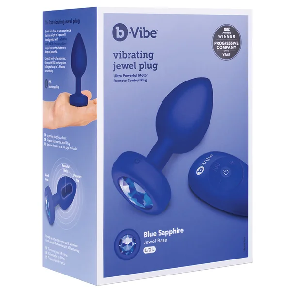 b-Vibe Vibrating Jewel Plug - Navy XL