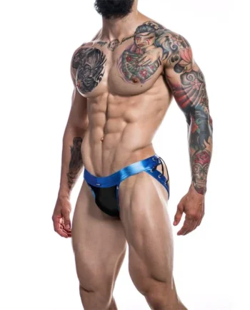 C4M14 Desire Jockstrap Blue Leatherette