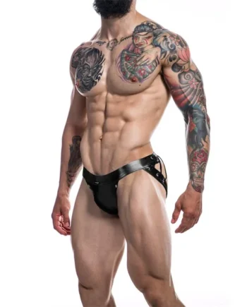 C4M14 Desire Jockstrap Leatherette Black