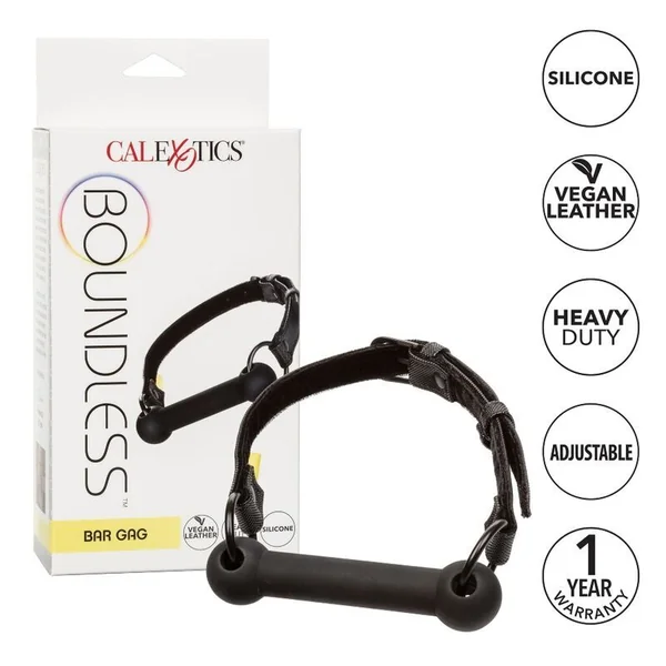 Calexotics boundless bar gag silicone double-stitched vegan leather sex toy bondage
