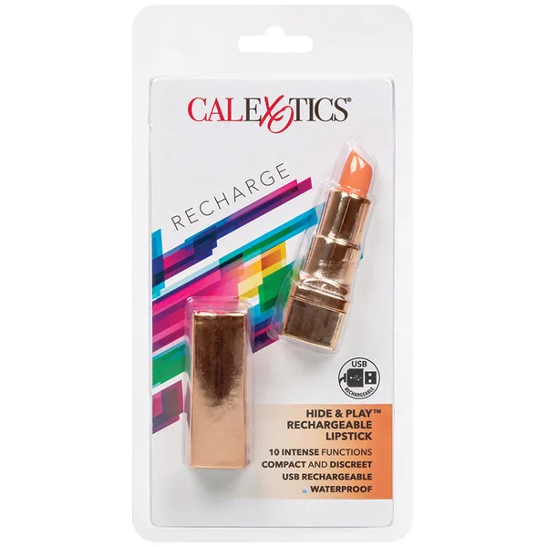 CalExotics Hide & Play Rechargeable Lipstick - Coral