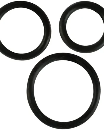 CalExotics Rubber Ring 3 Piece Cock Ring Set - Black