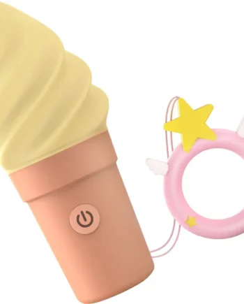 Cand'Ice Vibrating Rechargeable Silicone Ice Cream Cone By Love To Love - Vanilla