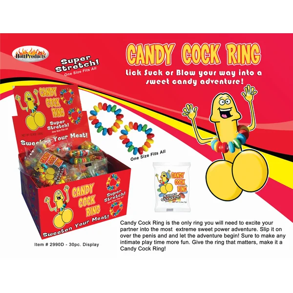 CANDY COCK RING 30 PC DISPLAY