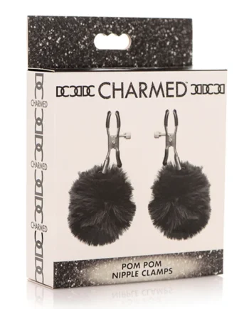 CHARMED POM POM NIPPLE CLAMPS BLACK