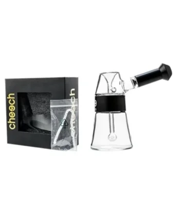 Cheech 5in Metal Wrapped Glass Lantern Bubbler Hand Pipe W/Perc