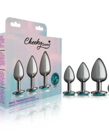 CHEEKY CHARMS METAL PLUG KIT GUNMETAL ROUND TEAL