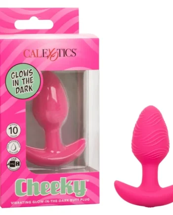 CHEEKY VIBRATING GLOW-IN-THE- DARK BUTT PLUG