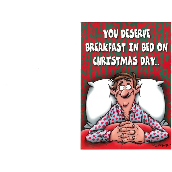 Christmas Card "You Deserve Breakfast in Bed"