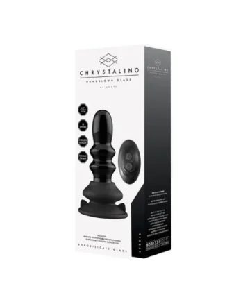 Chrystalino Hand Blown Glass Ribble Vibrator With Suction Ribbly