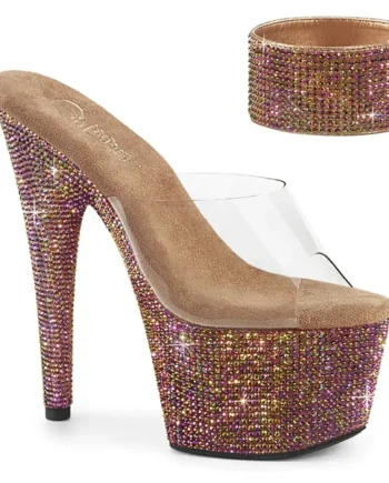 Clear Rhinestone Heel with Ankle Cuff
