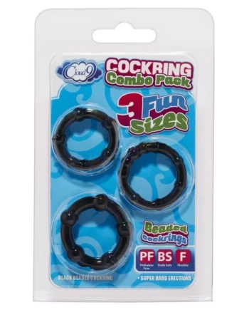 CLOUD 9 COCKRING COMBO BEADED BLACK