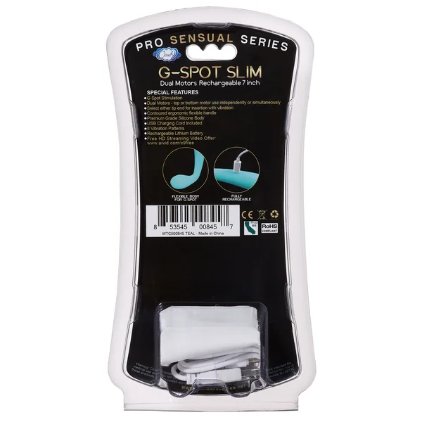 CLOUD 9 RECHARGEABLE G-SPOT SLIM 7IN DUAL MOTORS TEAL