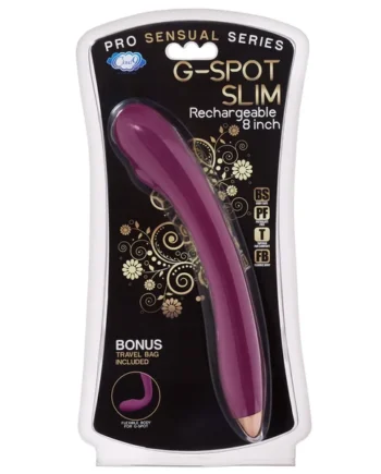 CLOUD 9 RECHARGEABLE G-SPOT SLIM 8IN SINGLE MOTOR PLUM