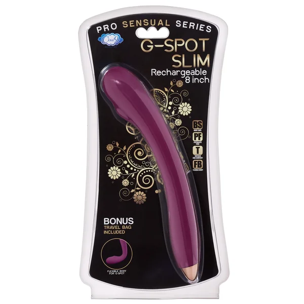 CLOUD 9 RECHARGEABLE G-SPOT SLIM 8IN SINGLE MOTOR PLUM
